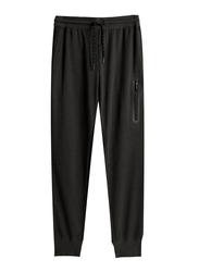 Giordano Zip Pocket Slim Joggers for Men, Medium, Black