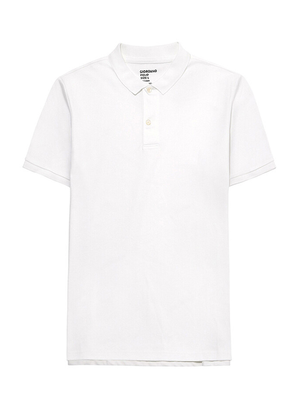 Giordano Luxury Touch Polo Shirt for Men, Double Extra Large, Signature White