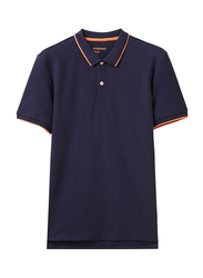 Giordano Contrast Tipping Short Sleeve Polo Shirt for Men, Extra Large, Navy Blue