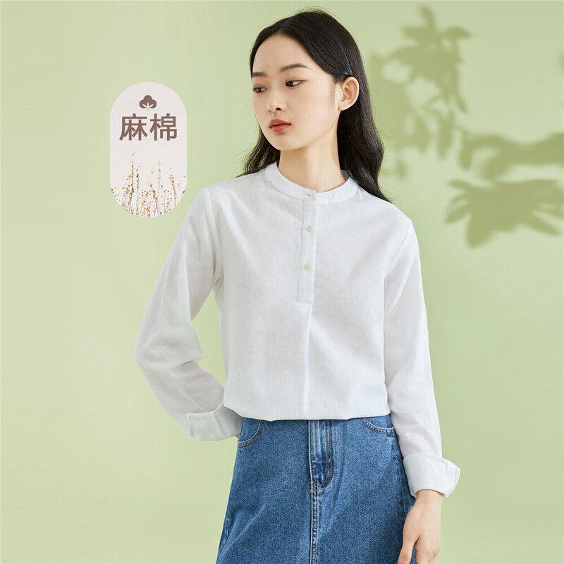 

Giordano Women's Cotton Linen Comfort Fit Shirt