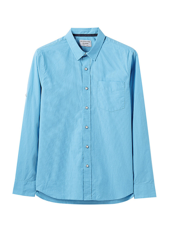 

Giordano Long Sleeve Shirt for Men, Medium, Dark Blue