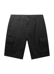 Giordano Slim Fit Twill Low Rise Cargo Shorts for Men, 30 US, Black