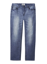 Giordano Low Rise Slim Tapered Denim Pants for Men, 34 US, Dark Indigo