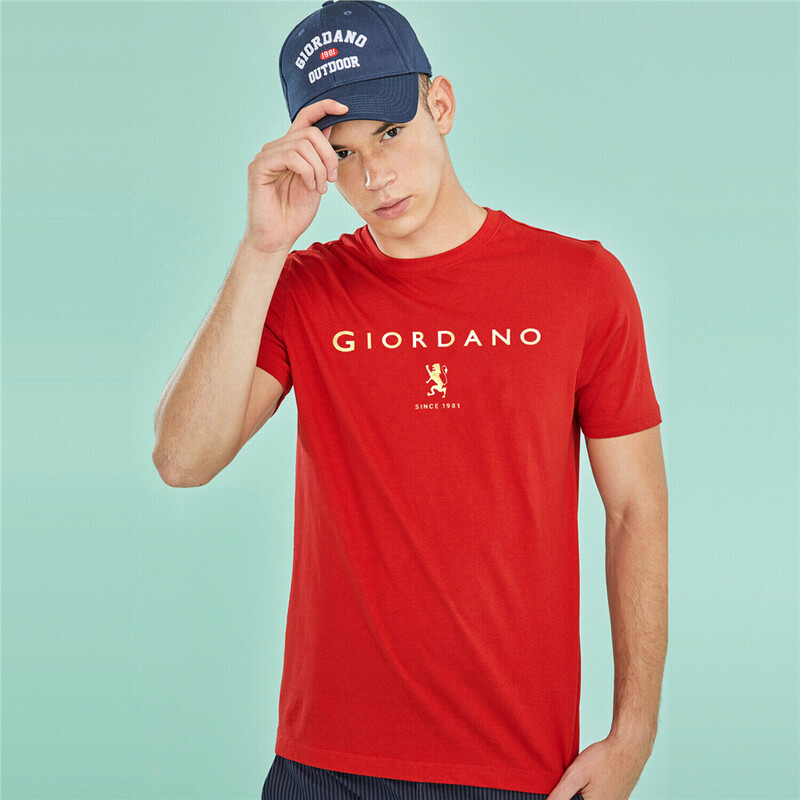 

Giordano Golden Print T-shirt for Men, Small, Red