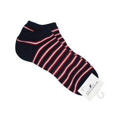 Giordano Ped Ankle Length Socks, 2 Pairs, Large, Black/Red