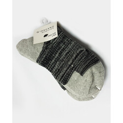 Giordano Pile Socks, 2 Pairs, One Size, Grey/Black Pattern