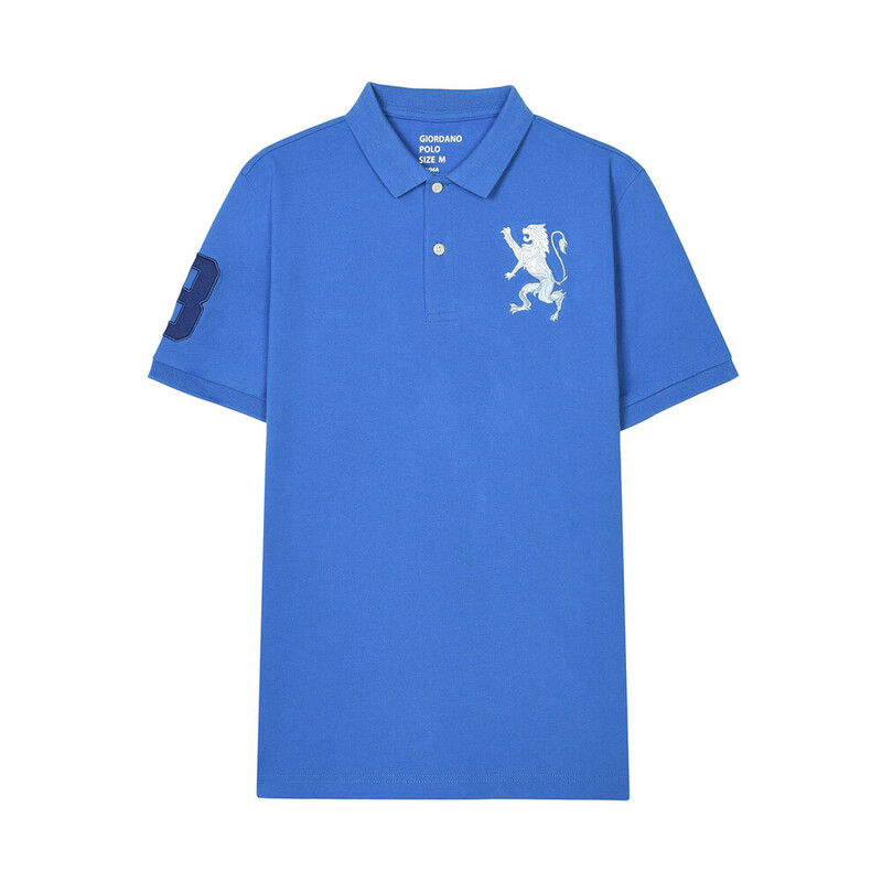 

Giordano 3D Lion Polo T-shirt for Men, Medium, Blue