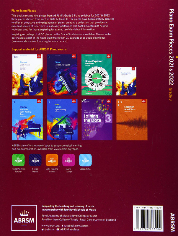 Piano Exam Pieces ABRSM Grade 3: Selected from the 2021 & 2022 syllabus, Sheet Music Book, By: ABRSM