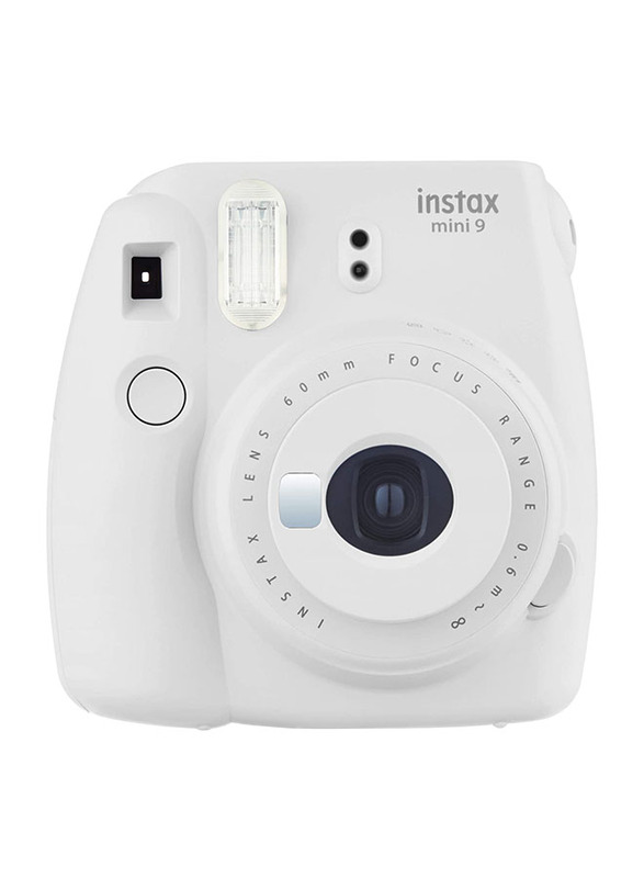 Fujifilm Instax Mini 9 Instant Camera, with 60mm f/12.7 Lens, with 20 Mini Film Sheets, Smoky White