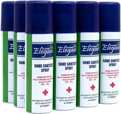 Elegant Sanitizer Spray, 70% IPA Advanced Germ Protection Moisturizers & Vitamin E, Clear, 60ml x 12 Pieces
