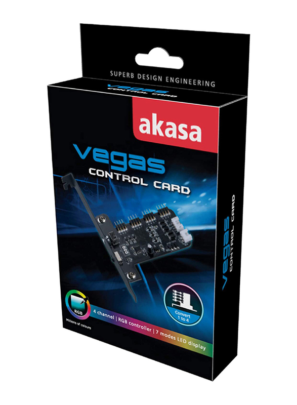 Akasa Vegas RGB PCI Slot Control Card, Black