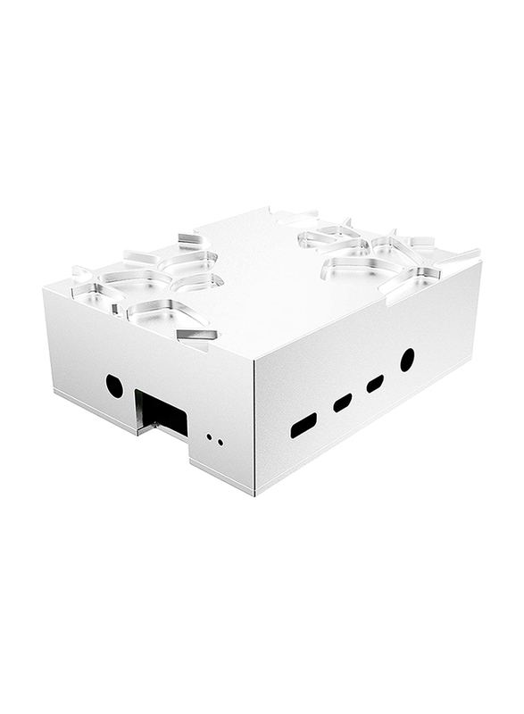 Akasa Gem Pro Forged Aluminum Case with Thermal Kit for Raspberry Pi 4 Model B, Silver