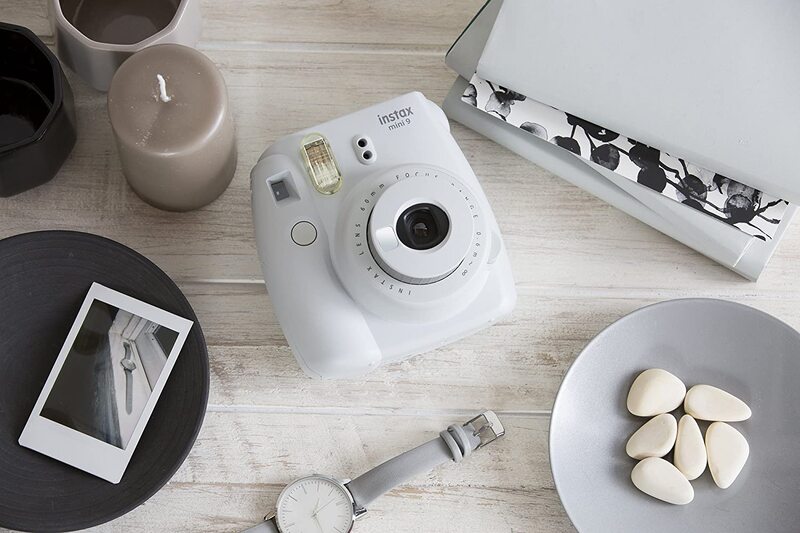 Fujifilm Instax Mini 9 Instant Camera, with 60mm f/12.7 Lens, with 20 Mini Film Sheets, Smoky White