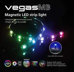 Akasa Vegas MB Extendable Magnetic LED Strip Light, AK-LD05-50RB, Blue