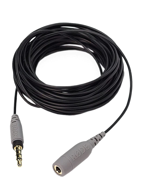 Rode 20-Feet SC1 TRRS Extension 3.5mm Jack Cable, 3.5mm Jack Male to 3.5mm Jack Female for SmartLav+ Microphone, Black/Grey