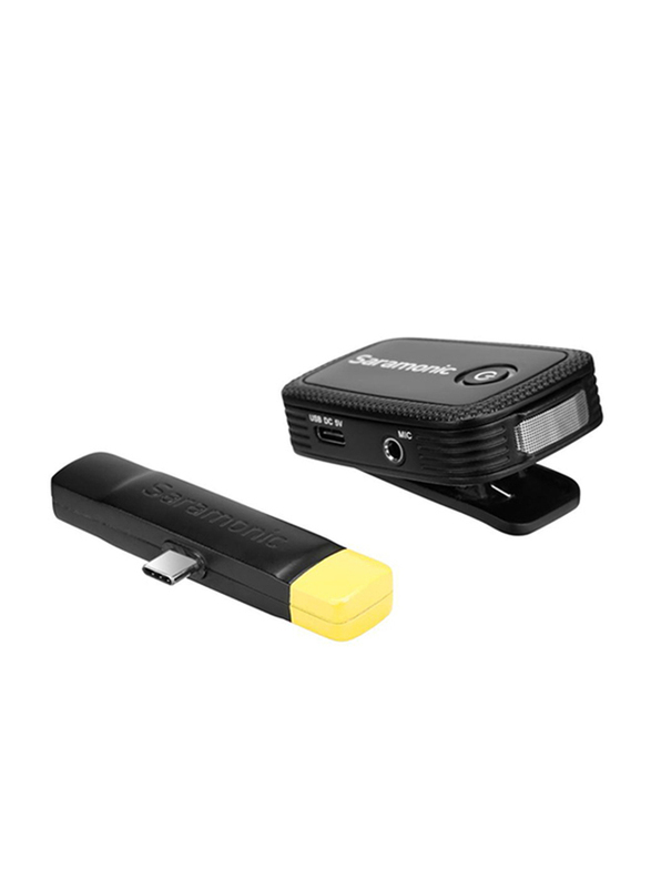 Saramonic Blink 500 B5 Wireless Clip-On Mic System, with Lavalier and Dual USB-C Receiver for Android Devices, Black