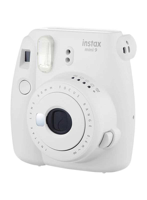 Fujifilm Instax Mini 9 Instant Camera, with 60mm f/12.7 Lens, Smoky White
