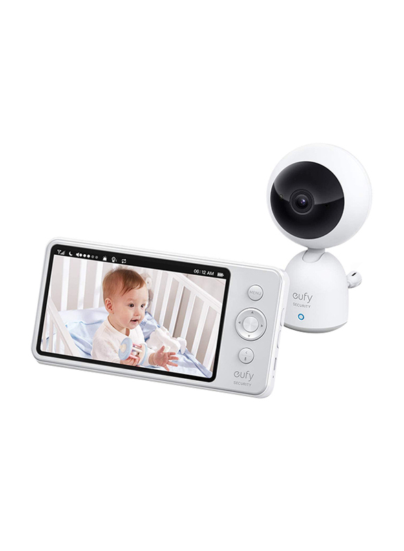 

Eufy Security Video Baby Monitor, 720p Resolution, Large Display, All-Day Battery, 2-Way Audio, Night Vision, White