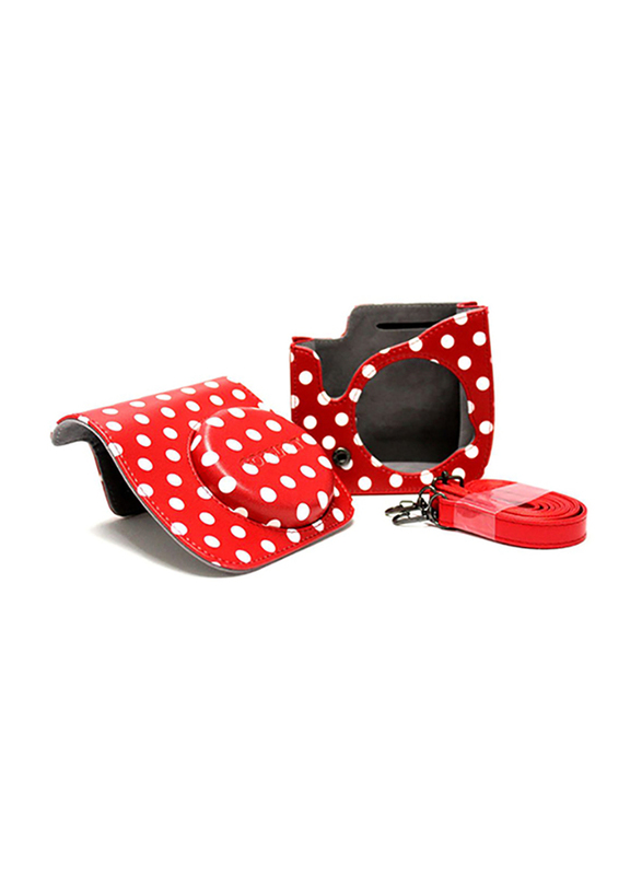 GoSmart C7 Camera Bag for Fujifilm Instax Mini 8/8+/9, Red/White