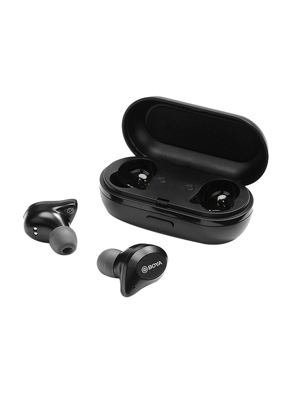 Boya BY-AP1 True Wireless/Bluetooth 5.0 In-Ear Earbuds with Charging Case, Black