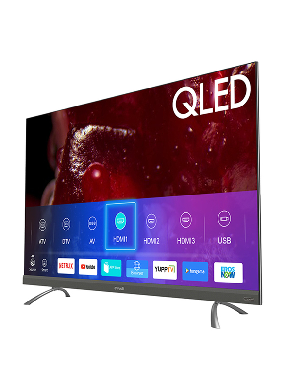Evvoli 65-Inch 4K Ultra HD QLED Android Smart TV, 65EV350QA, Black