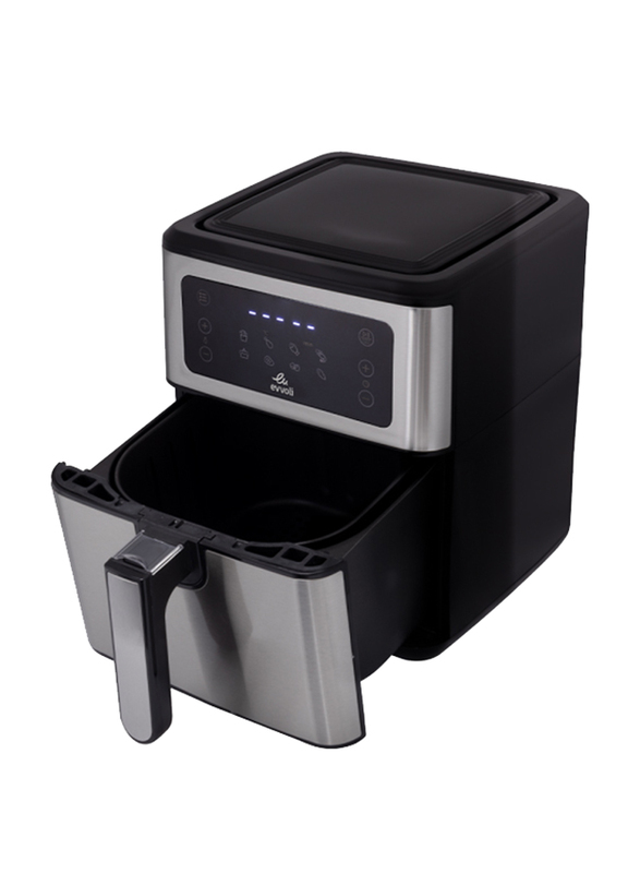 Evvoli 5.5L Digital Control Panel Display Air Fryer, 1850W, EVKA-AF5508D, Silver/Black
