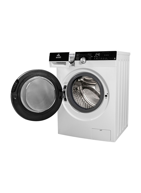 Evvoli 8 Kg 1400 RPM Front Loaded Automatic Washer Dryer, EVWM-FCOM-8/614W, White