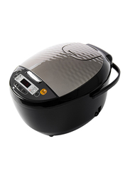 Evvoli 5L Digital LED Rice Cooker, with 7 Programmed Function Steamer & Touch Button, 860W, EVKA-RC5006B, Black/Grey