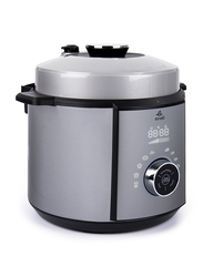 Evvoli 6 Ltr 10-in-1 Multi-Use Programmable Pressure Cooker, 1100W, EVKA-PC6010S, Silver