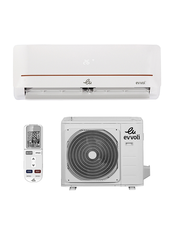 Evvoli 18000 BTU Split Air Conditioner with T3 Rotary Compressor, 1.5 Ton, EVT3-18K-MD-2S, White
