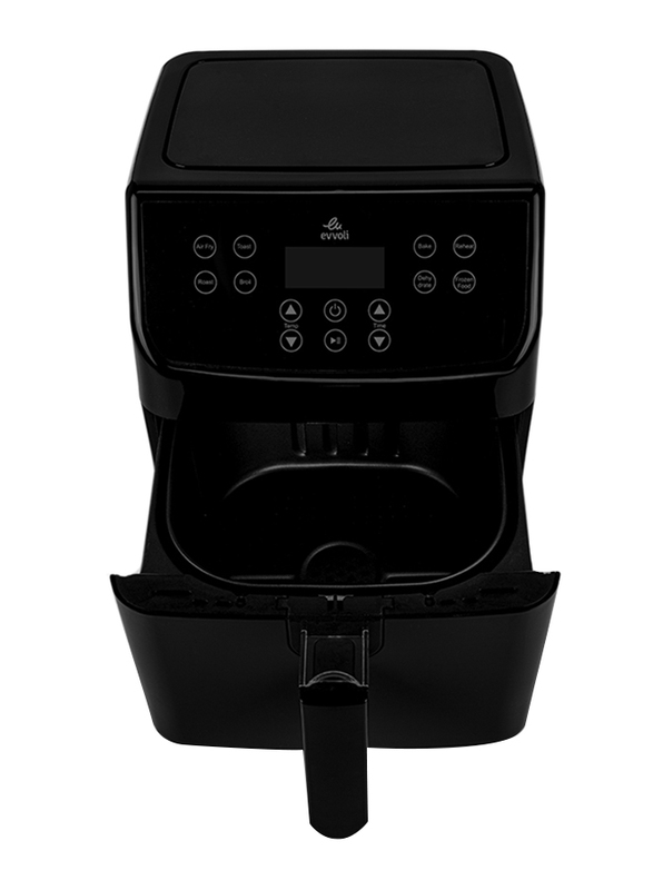 Evvoli 5.5L LED Digital Air Fryer, with Touch Screen/Timer/Temperature Control 8 Preset Programs, 1700W, EVKA-AF5508B, Black