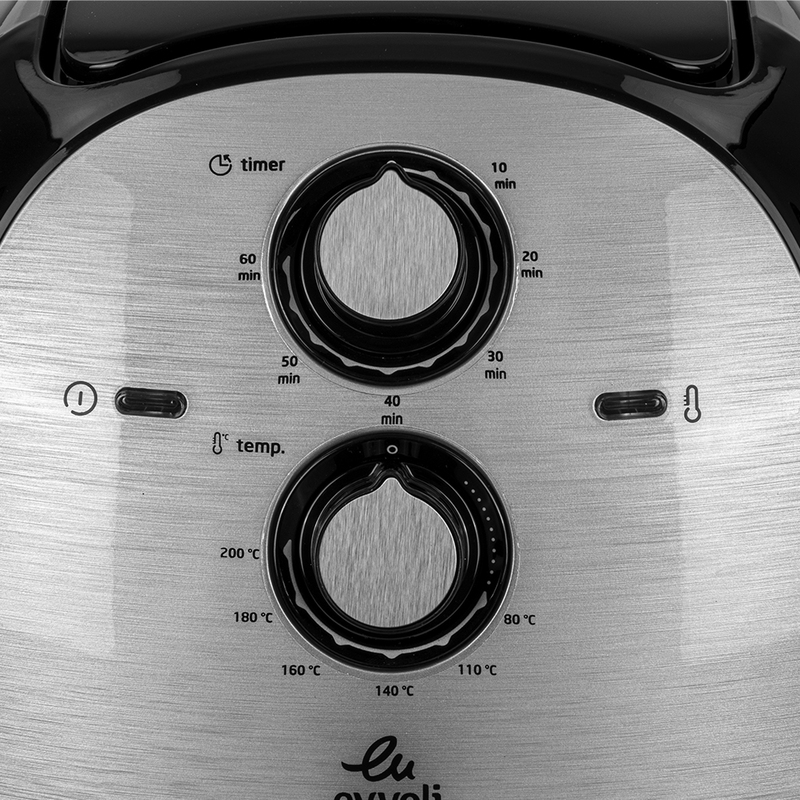 Evvoli 5.5L Multifunction Air Fryer, 1700W, EVKA-AF5501B, Black/Silver