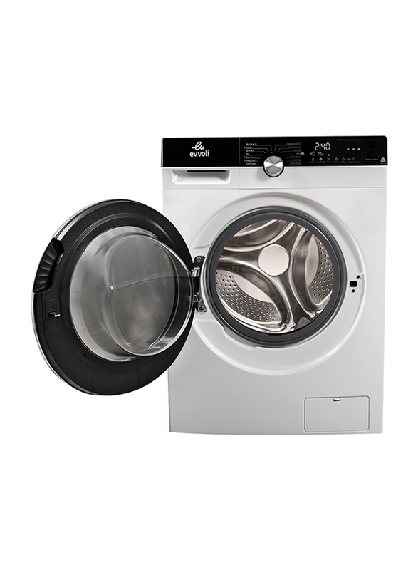 Evvoli 10 Kg 1500 RPM Front Loaded Automatic Washer Dryer, EVWM-FCOM-10/715W, White