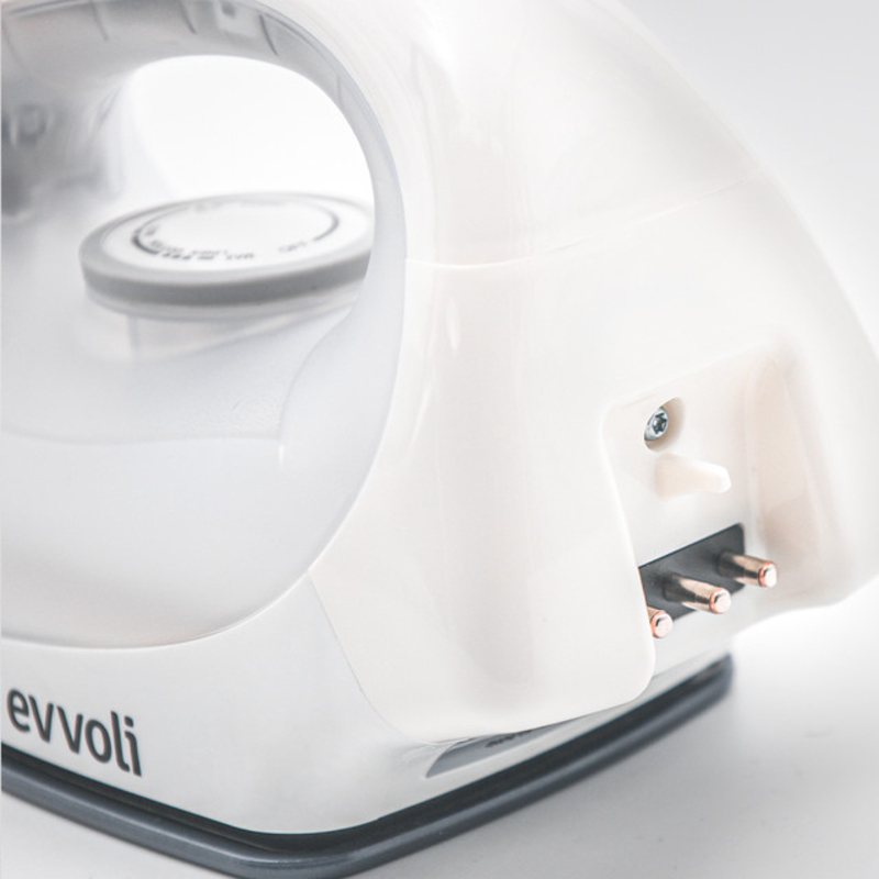 Evvoli Ceramic Cordless Soleplate Steam Iron, 1600W, EVIR-CS1600P, White