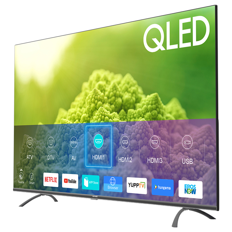 Evvoli 70-inch 4K Ultra HD QLED Android Framless Smart TV, 70EV250QA, Black