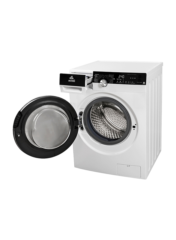 Evvoli 8 Kg 1400 RPM Front Loaded Automatic Washer Dryer, EVWM-FCOM-8/614W, White