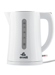 Evvoli 1.7 Litres Concealed Coil Kettle, 2200W, EVKA-KE17LW, White