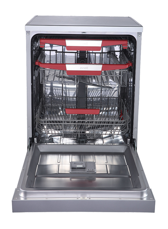 Evvoli 15 Place Setting 7 Program Dishwasher, EVDW-153HS, Platinum Silver