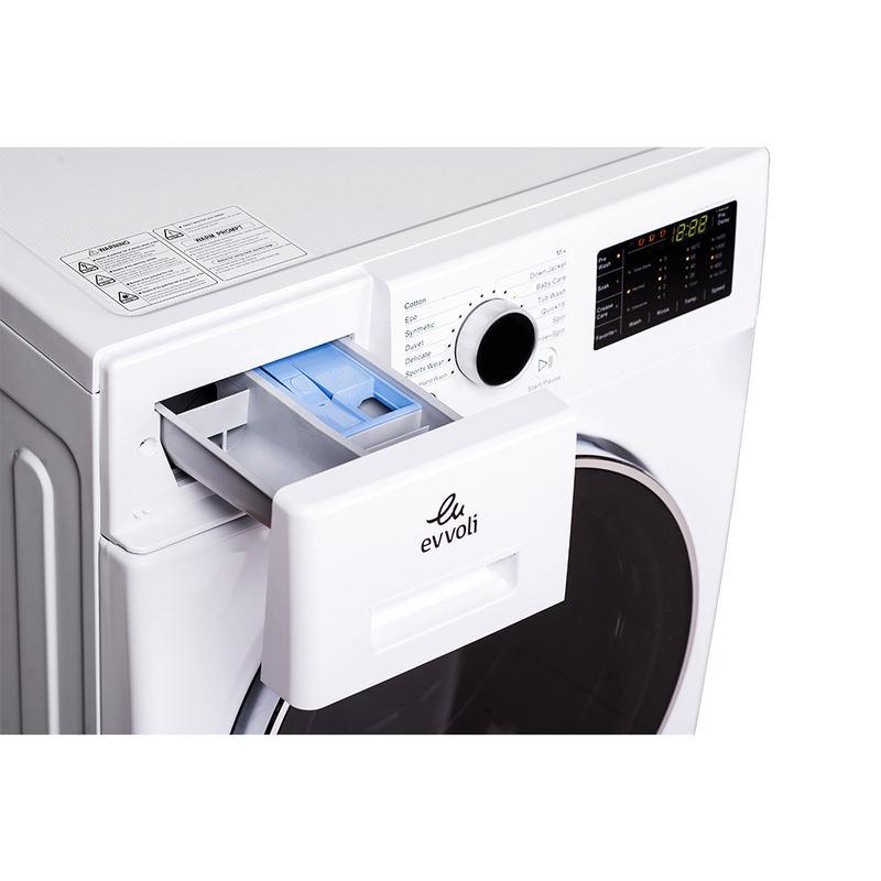 Evvoli 9 kg Front Load Washing Machine, EVWM-FDDM-914W, White