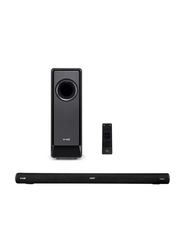 Evvoli 2.1ch Bluetooth Soundbar with Wireless Subwoofer and LED Display, 240W, Black