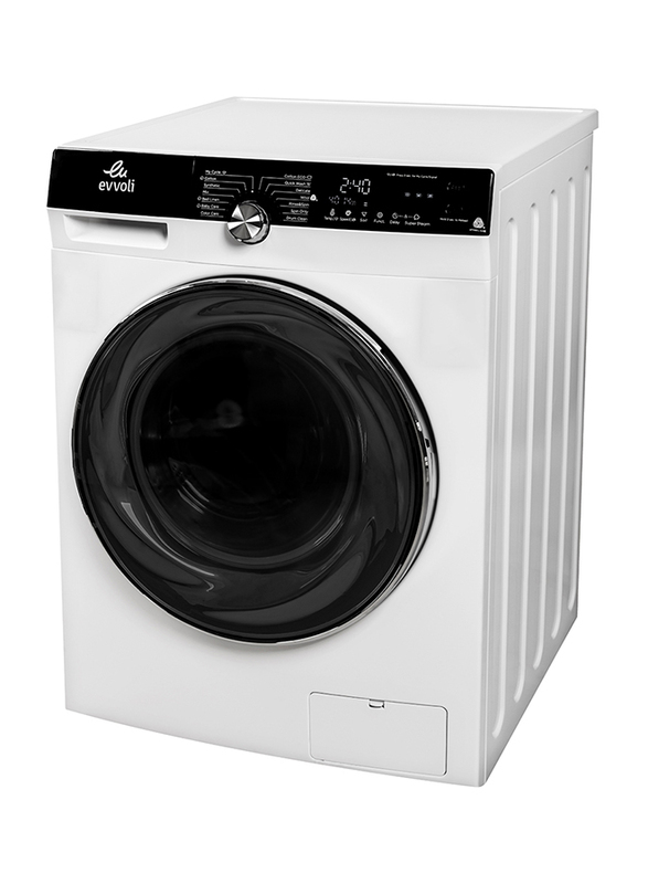 Evvoli 8 Kg 1400 RPM Front Loaded Automatic Washer Dryer, EVWM-FCOM-8/614W, White