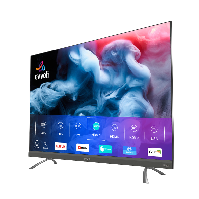 Evvoli 75-Inch 4K Ultra HD QLED Android Smart TV, 75EV350QA, Black