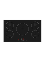 Evvoli Built-In Induction Hob 5 Burners Soft Touch Control with 9 Stage Power Setting and Safety Switch, 9400W, EVBI-IH905B, Black