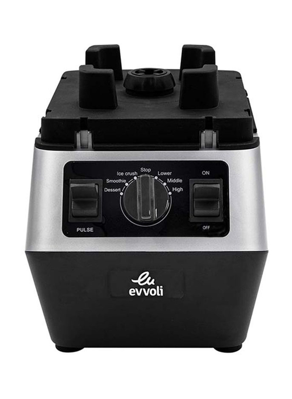 Evvoli 2L Commercial Blender, 2200W, EVKA-CBL20B, Black/Grey/Clear