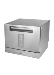 Evvoli 6 Place Setting & 7 Programs Mini Portable Dishwasher, EVDW-6MS, Platinum Silver
