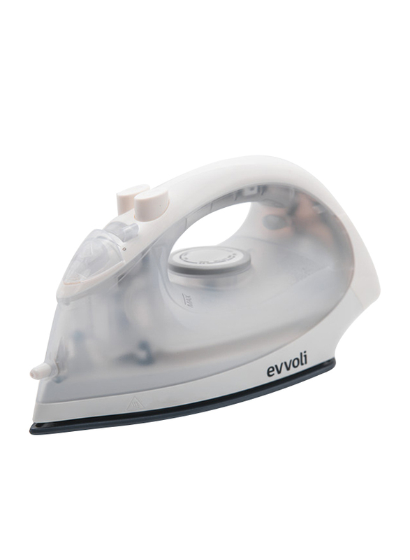 Evvoli Ceramic Cordless Soleplate Steam Iron, 1600W, EVIR-CS1600P, White