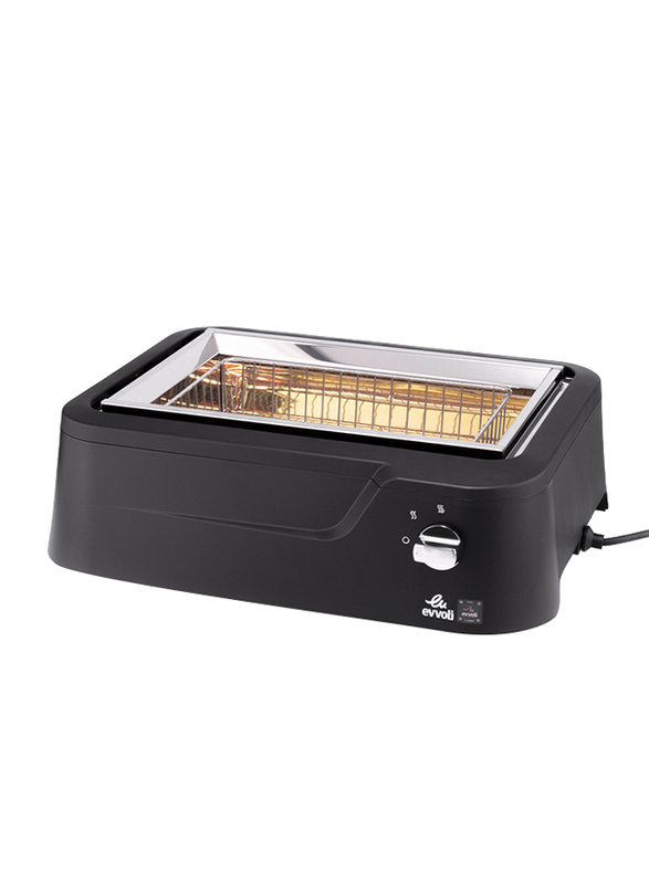Evvoli Indoor Outdoor Non-Stick Smokeless Electric Grill, 1660W, EVKA-GR1660B, Black