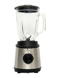 Evvoli 1.5L 2 Speed Blender with Glass Jar, 800W, EVKA-BL15MB, Silver/Black
