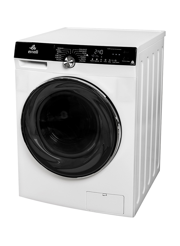 Evvoli 8 Kg 1400 RPM Front Load Washing Machine, EVWM-FBLE-814W, White