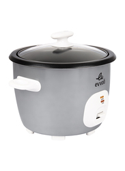 Evvoli 1.8L 2-in-1 Rice Cooker with Steamer, 700W, EVKA-RC4501S, Silver